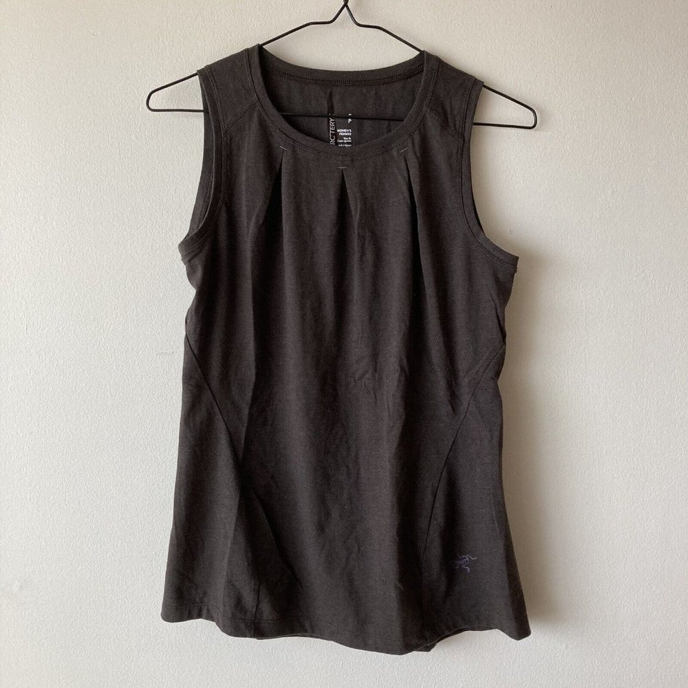 Arc'teryx Women's Small Sleeveless Tank Top Cassia Brown Trim Fit Cotton Casual